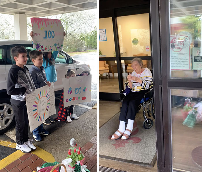 100 Years Old Today And The Nursing Home Is On Coronavirus Lockdown So They Sang To Her From Outside