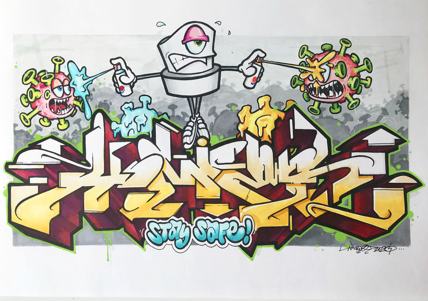 Coronavirus Graffiti Sketch