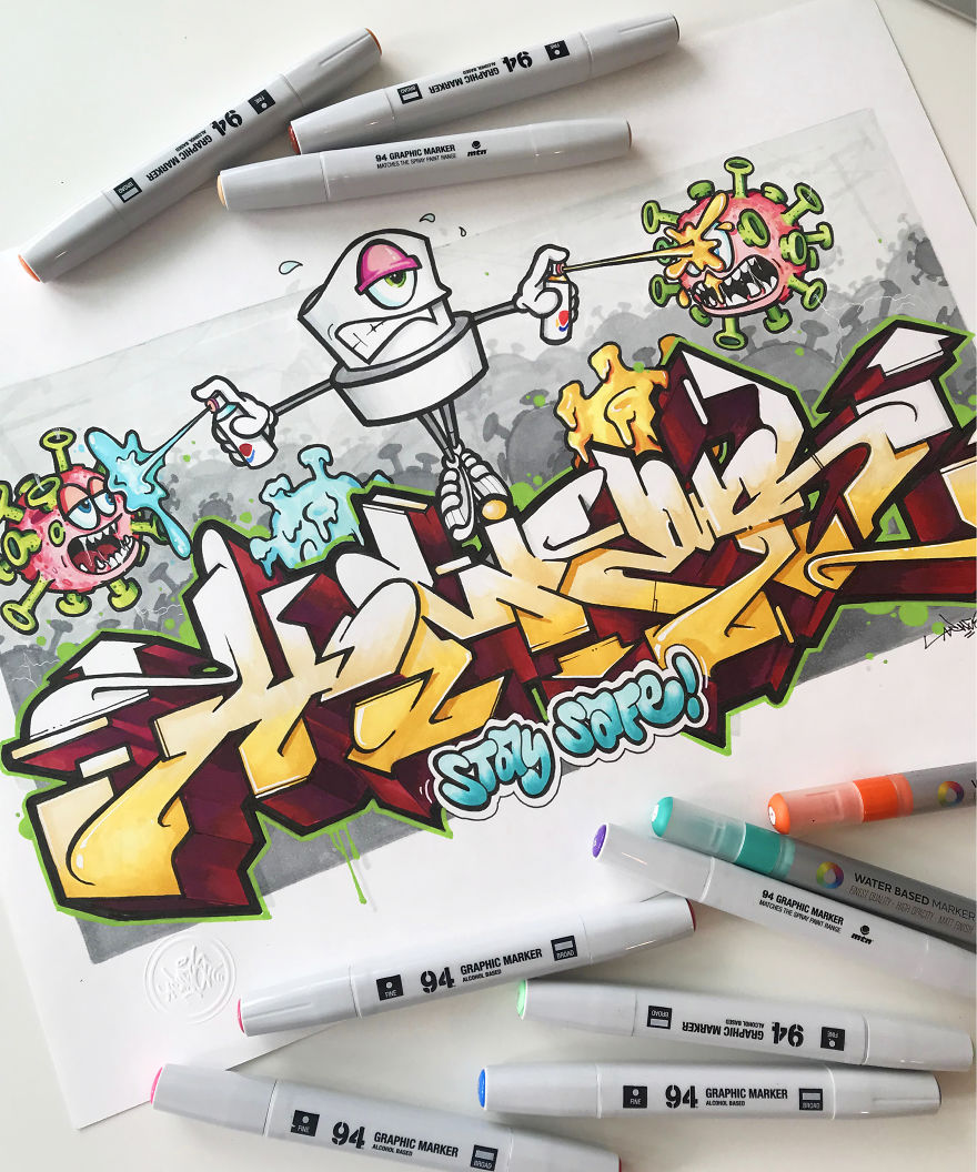 Coronavirus Graffiti Sketch