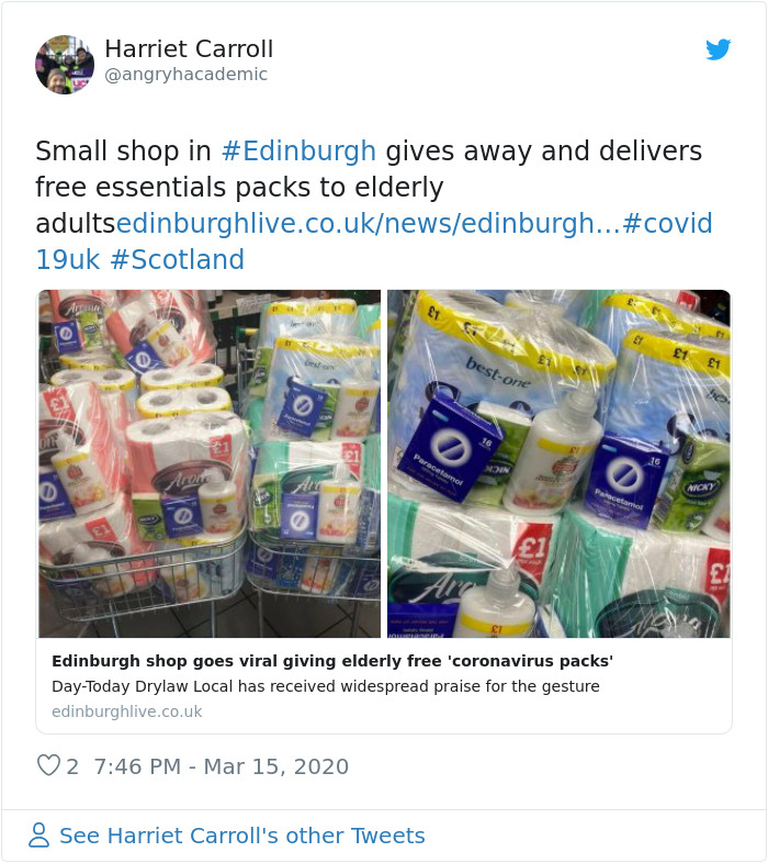 Small Shop Gives Away And Delivers Free Essentials Packs