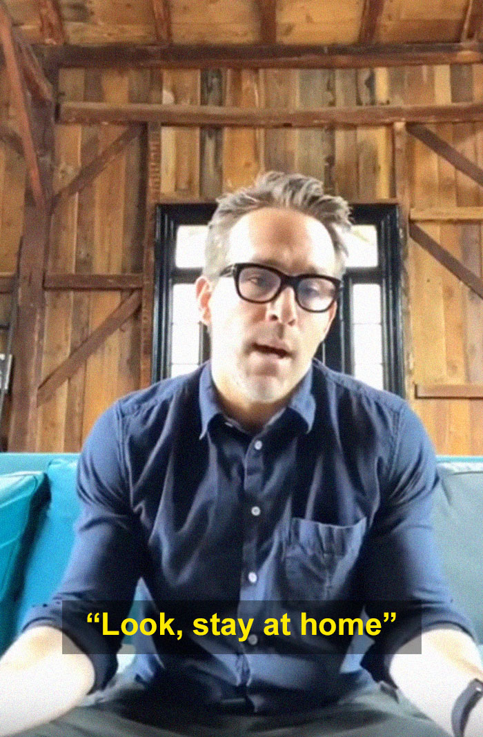 Ryan Reynolds Films Hilarious Coronavirus PSA Video For Canada That Gently Mocks Celebrities