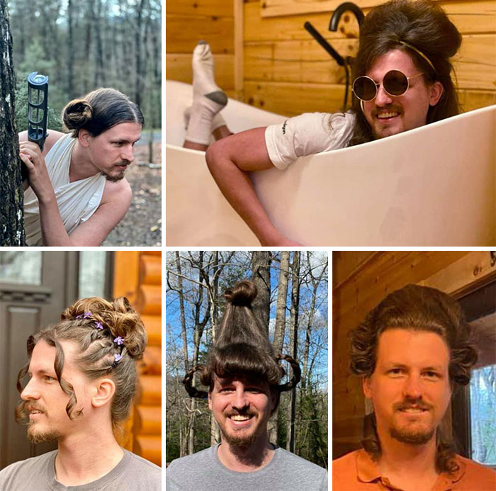 A Hairstylist Friend Of Mine Is Doing Her Boyfriend's Hair Each Day They Are Quarantined