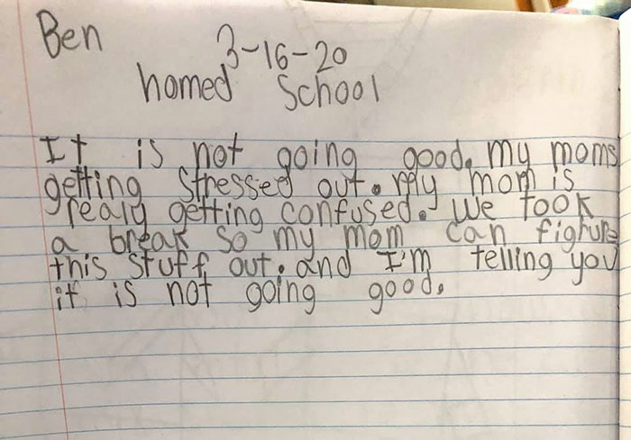 Y’all I’m Dying! This Is Ben’s Journal Entry From Monday About Our First “Home School” Day. That Last Sentence
