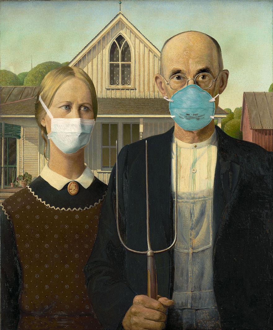 American Gothic By Grant Wood, 1930