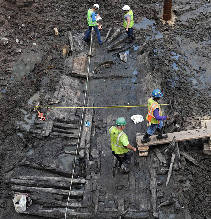 While Cleaning Up From The World Trade Center's Falling, Crews Found A Shipwreck 7 Ft Below The Foundation That Dated Back To 1773