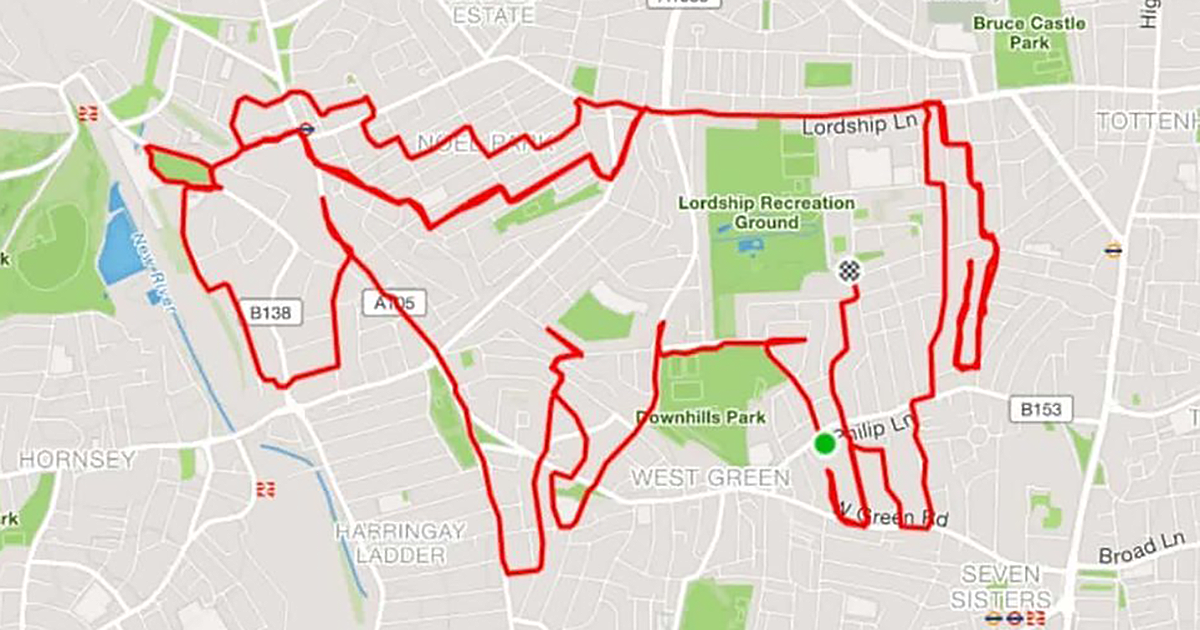 Jogger Running Routes Into Fun Animal Artwork Using GPS Tracker | Bored Panda