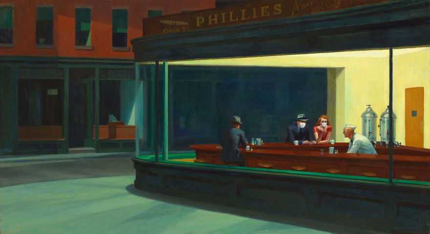 Nighthawks At The Diner By Edward Hopper, 1942