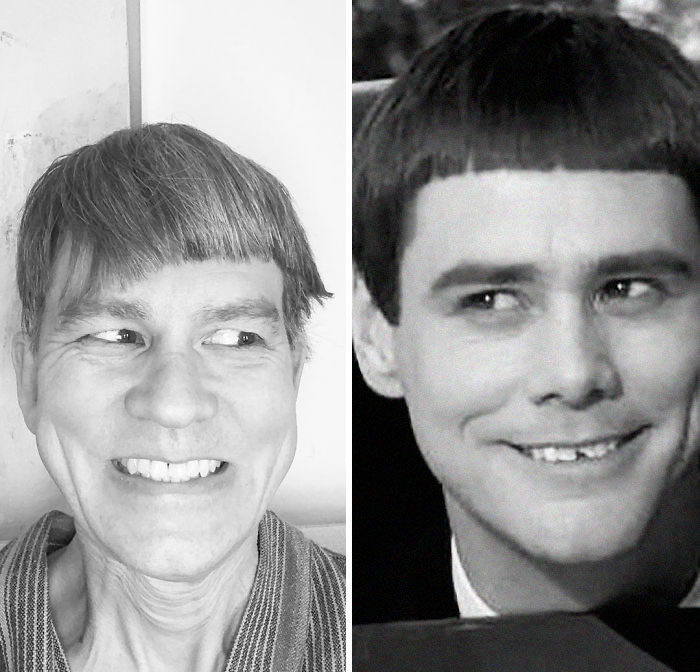Realized I Look Like Jim Carrey In Dumb And Dumber After My DIY Haircut