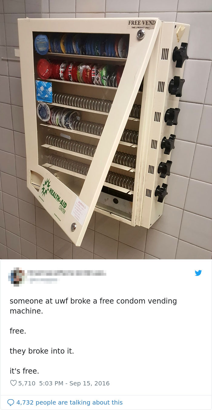Stealing From A Free Condom Vending Machine