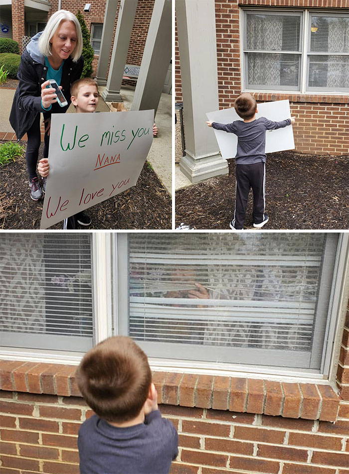 Ok, Cue All The Tears... Colt Went To See Nana Today At The Nursing Home. They Won't Allow Any Visitors So We Called Her On The Phone And Stood Outside Her Window