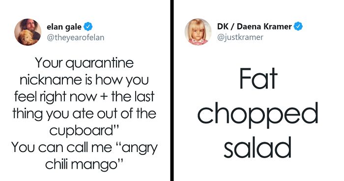 Twitter Shared 25 Funny Quarantine Names Using How They Feel Plus The Last Thing They Ate From The Cupboard Bored Panda