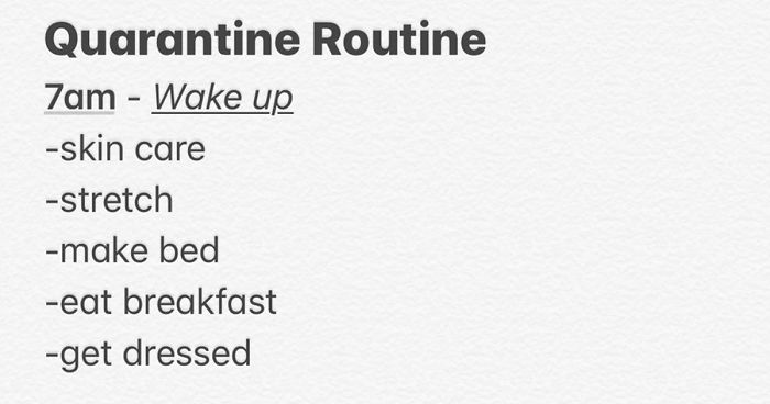 This Woman Tries To Bring Stability Into Her Life By Creating A Quarantine Routine, People Follow Her Example