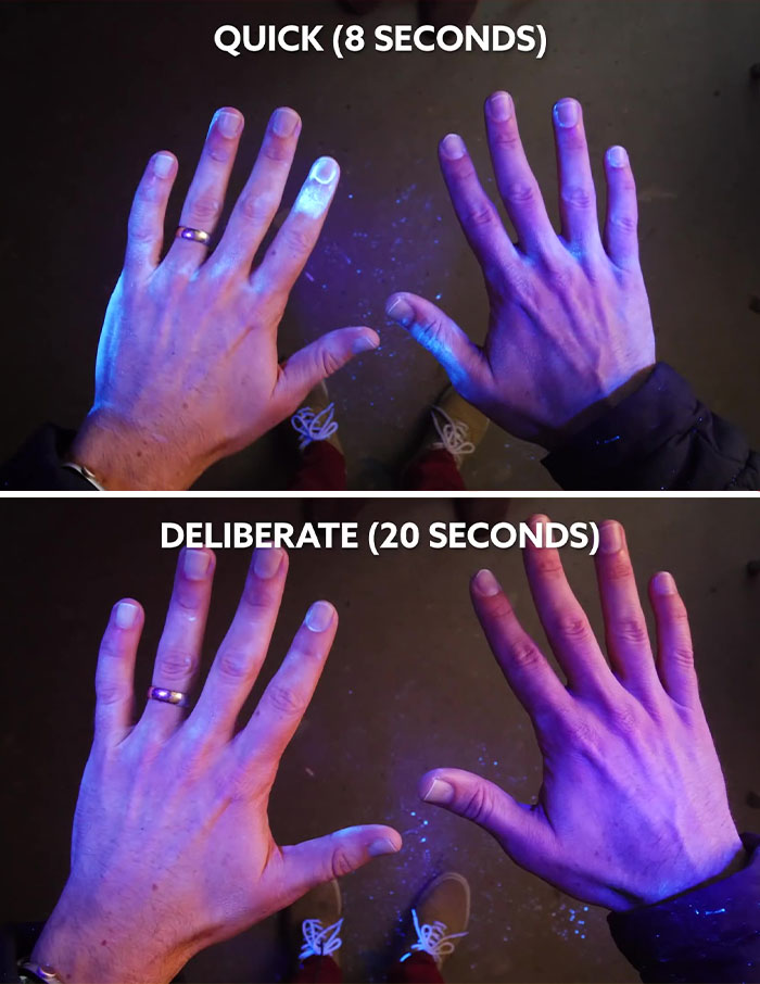 Former NASA Engineer Uses Glow Powder To Show How Fast Germs Can Spread