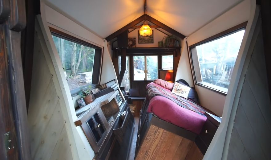 Gorgeous Folding Tiny House Built With Reclaimed Materials.