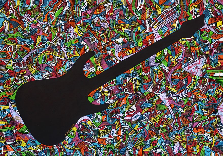 I Joined My Two Biggest Passions - Bass Guitar And Painting.