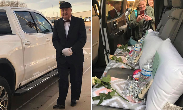 Husband Leaves His Wife In Tears Of Laughter After Picking Her Up From Airport Dressed As A Chauffeur