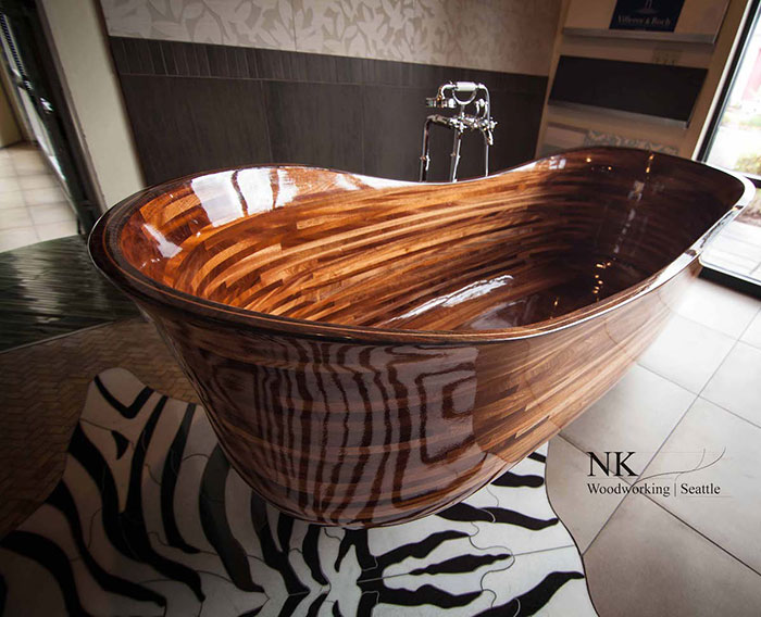 This Woodworker Uses His Background In Shipbuilding To Create Stunning Wooden Bathtubs