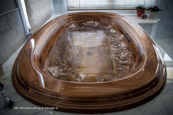 This Woodworker Uses His Background In Shipbuilding To Create Stunning Wooden Bathtubs