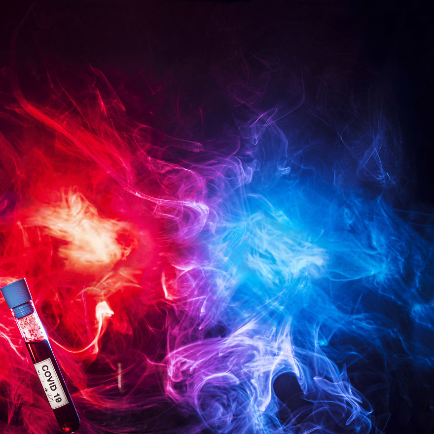 My Pop Art Pandemic Photographs Created Using Colored Flashes And Smoke My Pop Art Pandemic Photographs Created Using Colored Flashes And Smoke