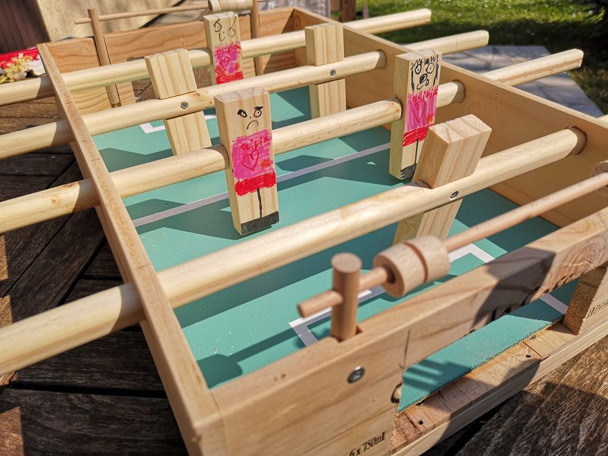 Upcycling A Wine Case Into A Foosball Table - Our Quarantine Project