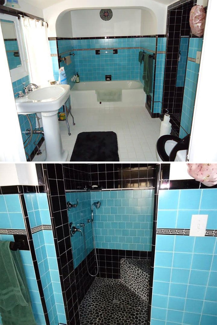 My Moms 1929 Original Bathroom In Her House. The Shower Was Redone But They Saved Most Of The Tile To Redo It. The Floor Of Course Is Not Original In The Shower