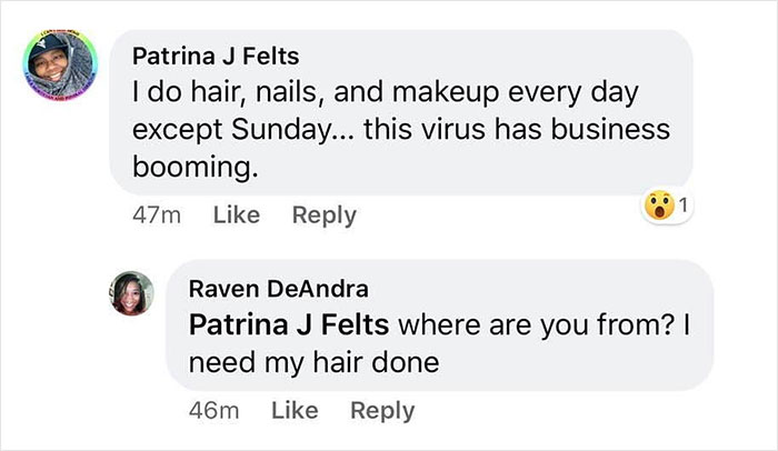 Woman Says Her Business Is Booming Doing Hair, Nails, And Makeup During Quarantine, Shuts Down Woman Who Asked About Her Services