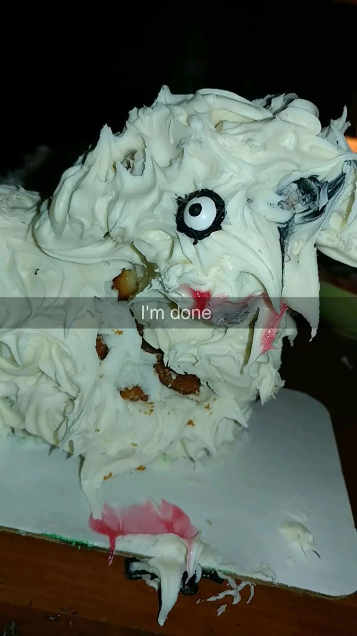 Woman Buys Ugly Lamb Cake And Decides To Fix It, Ruins Easter In The Process