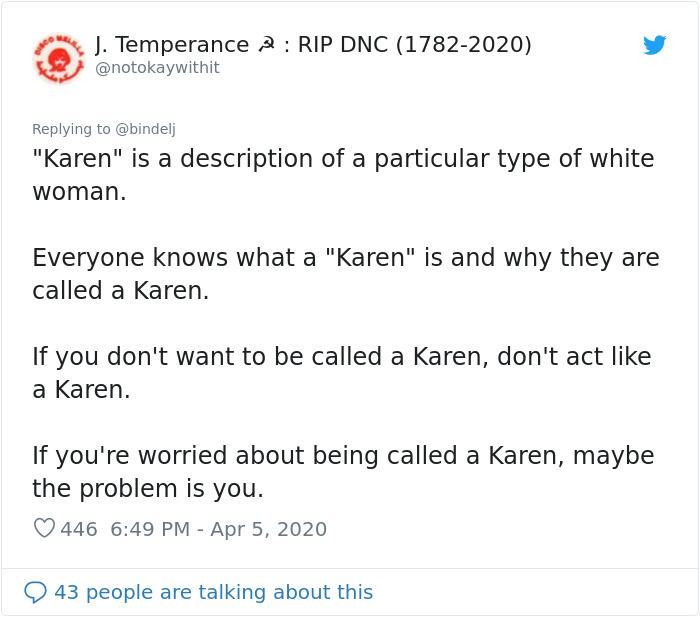 Feminist Suggests “Karen” Is A Sexist Slur Against Women, People Drop Some Knowledge On What “Karen” Really Means