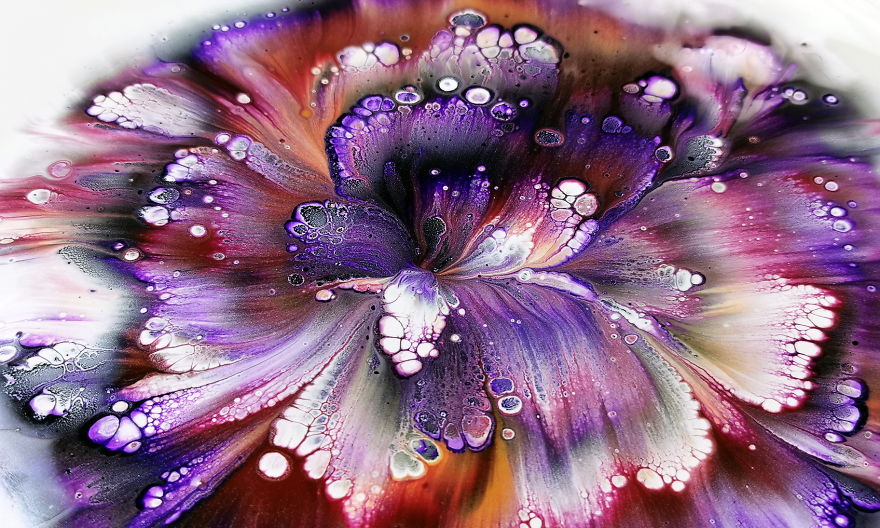Double Reverse Flower Dip 💜🌹💜 | #stayhome And Create #withme | Fluid Art Technique Double Reverse Flower Dip 💜🌹💜 | #stayhome And Create #withme | Fluid Art Technique