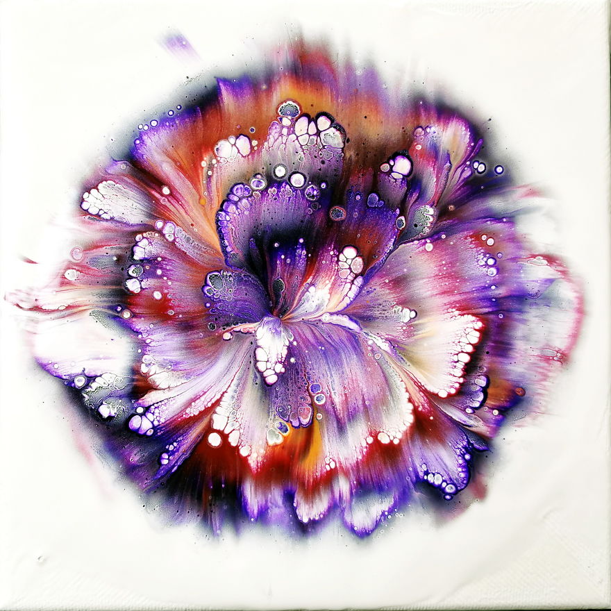 Double Reverse Flower Dip 💜🌹💜 | #stayhome And Create #withme | Fluid Art Technique Double Reverse Flower Dip 💜🌹💜 | #stayhome And Create #withme | Fluid Art Technique
