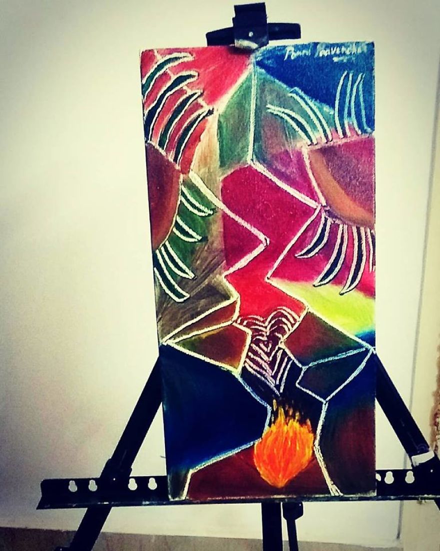 How I Express My Entangled Emotions Through Brush Strokes.