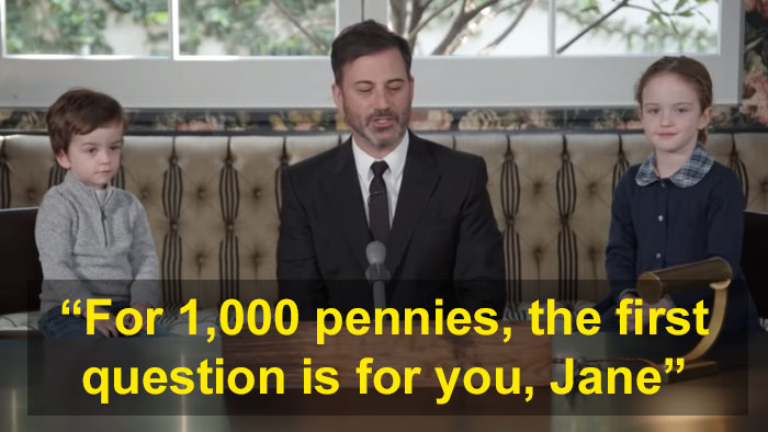 Jimmy Kimmel Hosts 'Who Wants To Be A Millionaire' For His Two Kids And Billy Adorably Loses His Patience