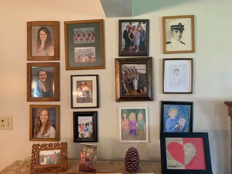 Daughter Replaces Family Photos With Crayon Drawings One By One, Parents Don't Notice For 11 Days