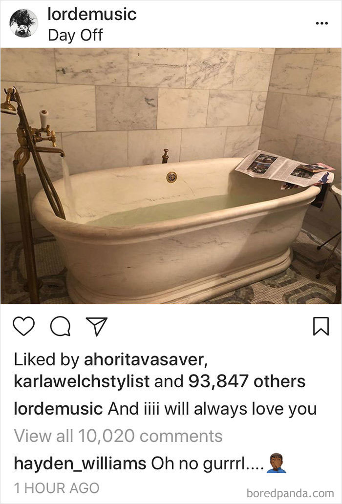 When Lorde Posted A Bathtub Photo With Whitney Houston Lyrics