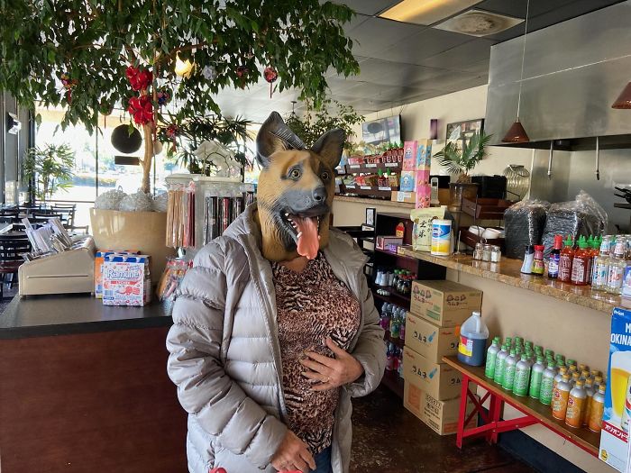 This Woman Who Came Into Our Restaurant Said This Is The Only Protective Mask She Could Find