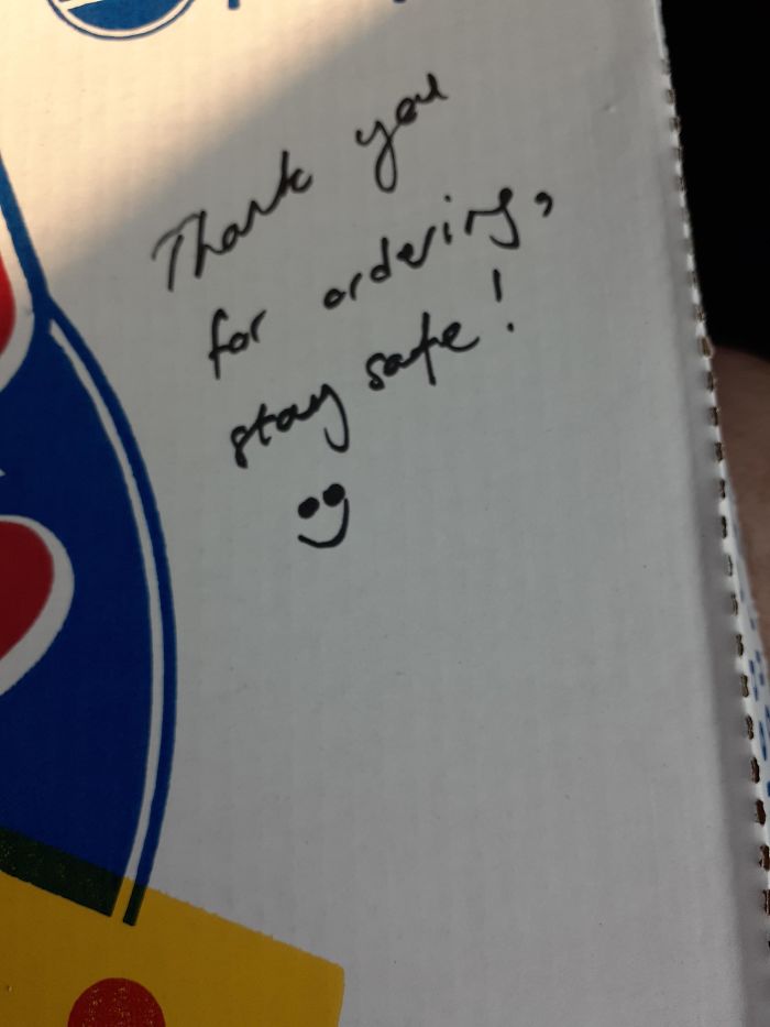 The Lady At Our Local Pizza Place Left This Message On Our Pizza!