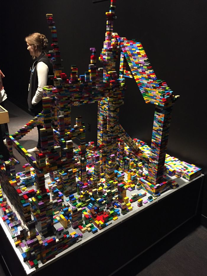 At The Pacific Science Center In Seattle, There Was A LEGO Art Exhibit And Guests Were Encouraged To Write Their Name On And Leave A LEGO On This As They Left