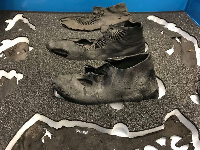 These Are 3 Of Many Leather Roman Shoes Found At Trimontium In The Scottish Borders. These Shoes Were Worn Over 1,800 Years Ago