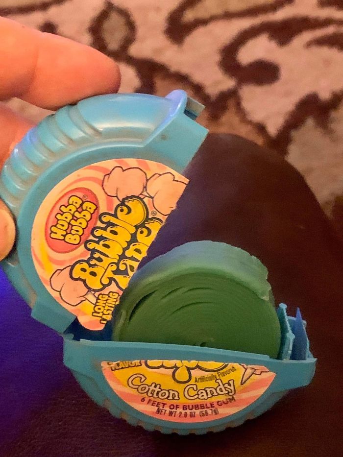 20 Years Ago My Friend Got Her Bubble Tape Taken Away By Her Dad For Not Sharing. Today He Gave It Back To Her. It’s So Old It Turned Green