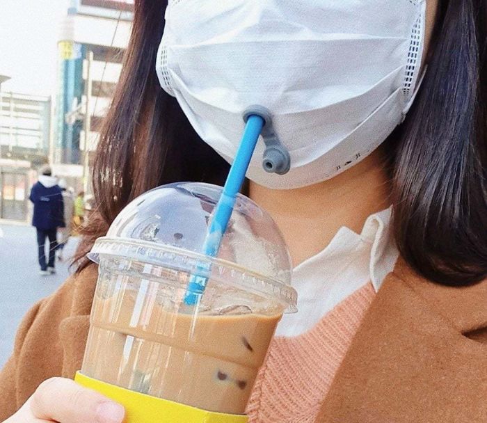 South Korean Solution To Drink While Wearing Masks.