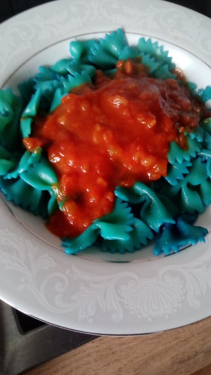Blue Pasta For The Kiddos That Are Bored With The Regular Pasta. It Was A Hit