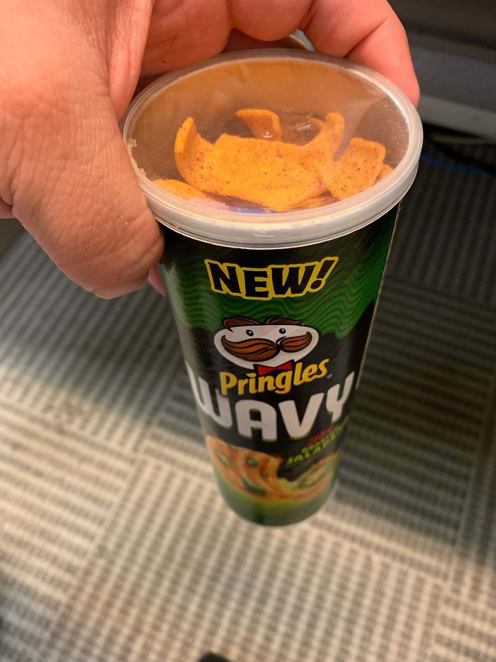 Reuse A Pringles Can For Other Snacks That Come In Bags To Avoid Loud Bag Crinkling In The Office