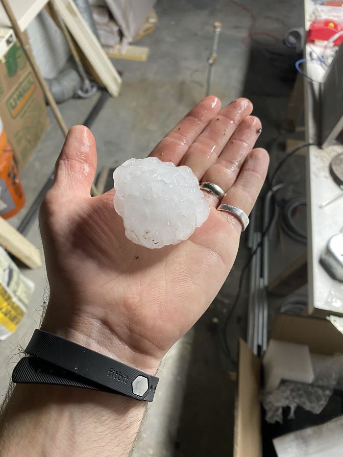 The Hail That Just Hit My House. There Were Thousands Of Them This Size