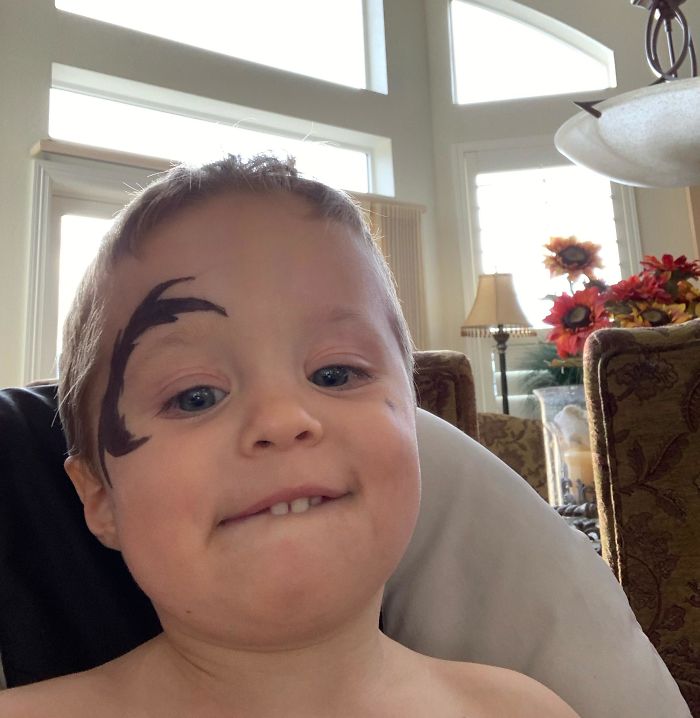 Today My Youngest Brother-In-Law Gave My 2-Year-Old Son An “Iron Mike” Face Tattoo