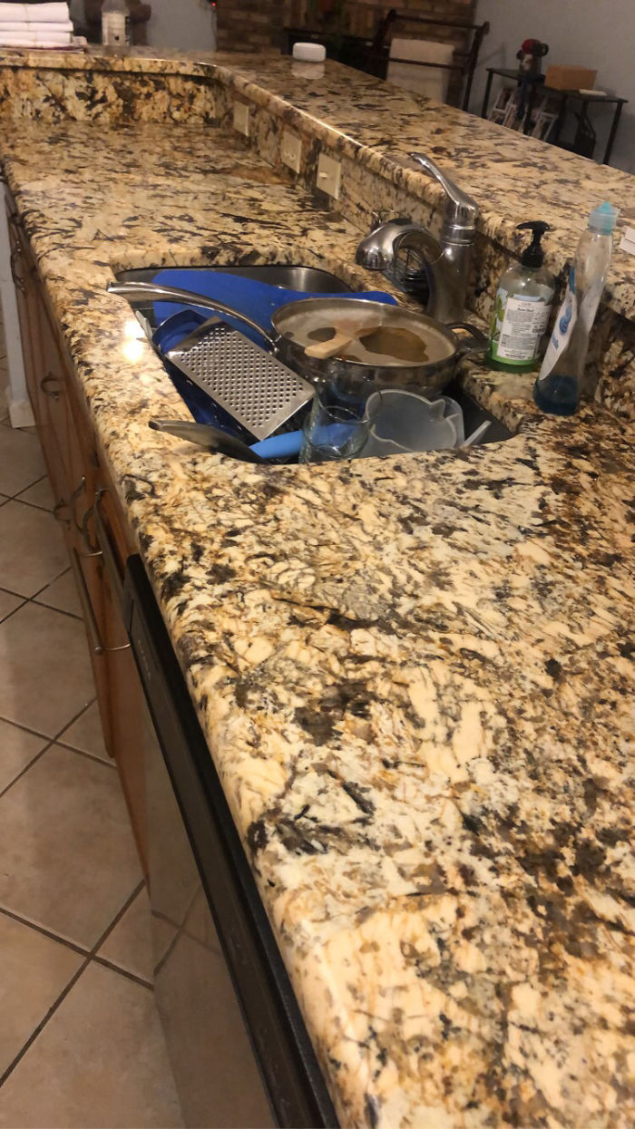 I Asked My Husband To Make Sure The Kitchen Counter Was Clean