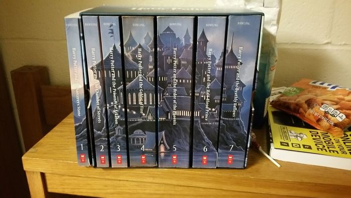 This Harry Potter Box Set Doesn't Fit All Of The Books If Any Of Them Have Actually Been Read Or Taken Out