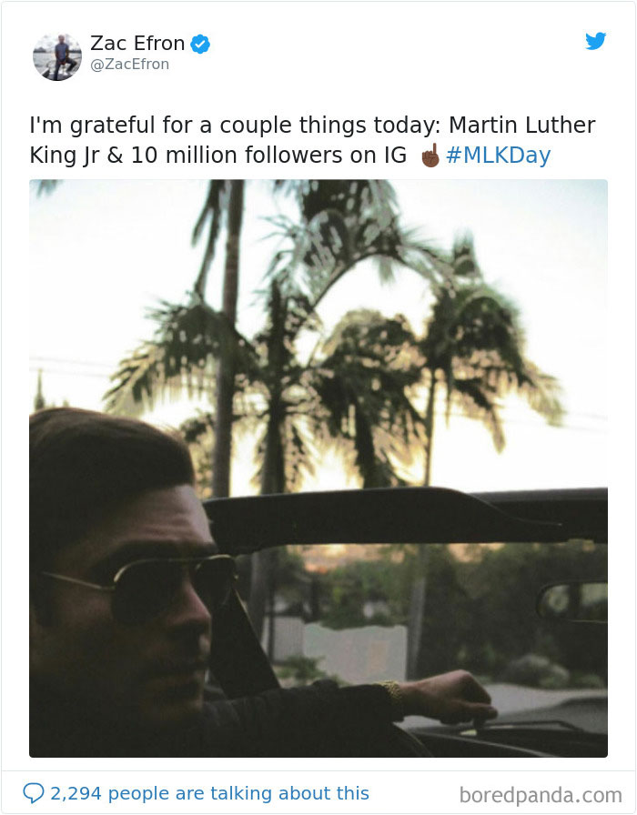 When Zac Efron Was Grateful For Martin Luther King Jr. — And Also His Own 10 Million Instagram Followers