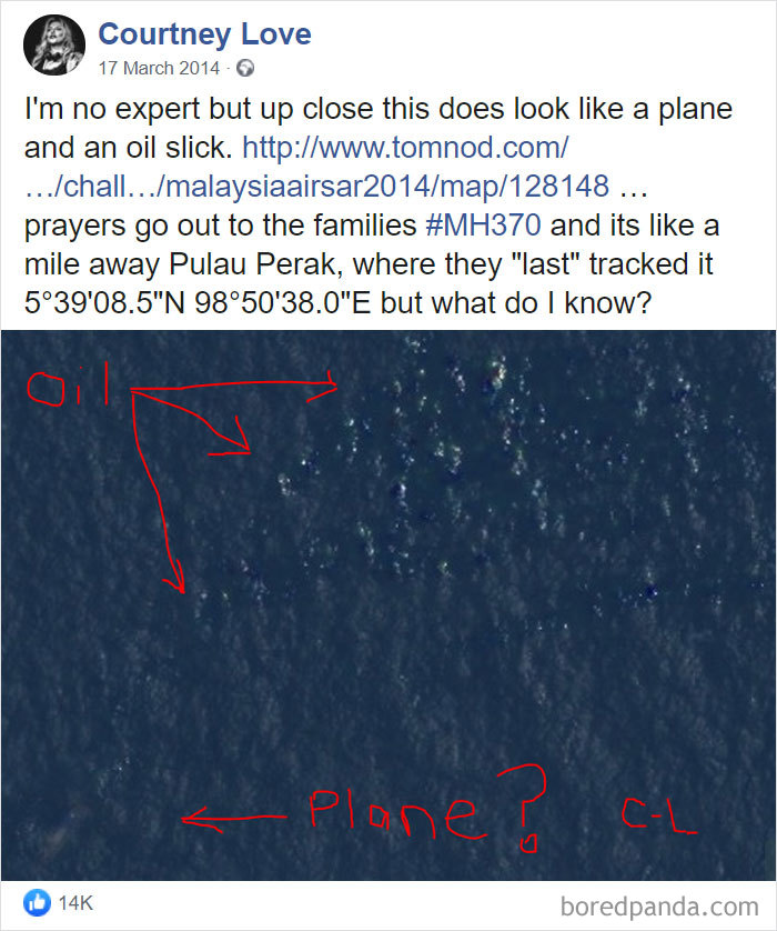 When Courtney Love Thought She Discovered The Lost Malaysian Flight (It Wound Up Being Boats)