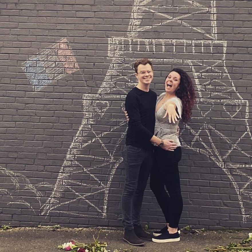 Man Brings Paris To Virginia By Proposing In Front Of A Makeshift Eiffel Tower