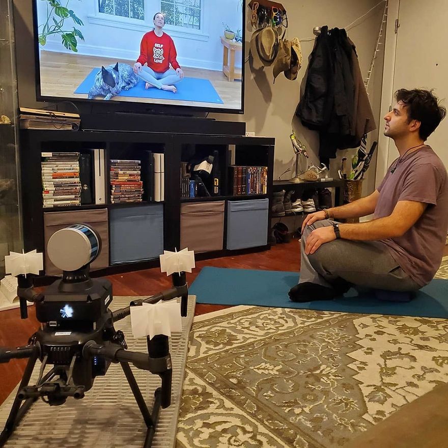Quarantine Yoga With Drone